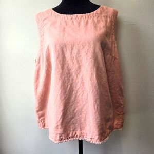Liz Claiborne Linen Cotton Blend Sleeveless Blouse Top Large
